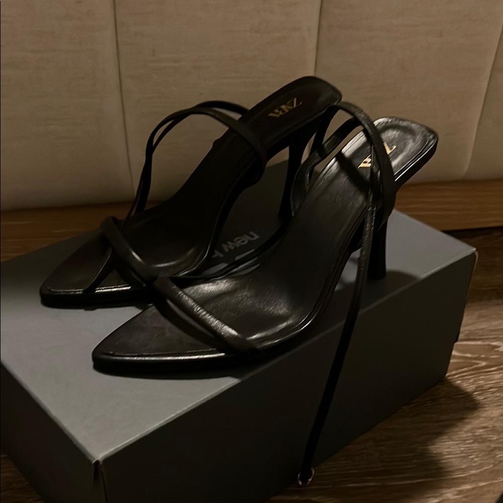 Zara Black Strappy Heels